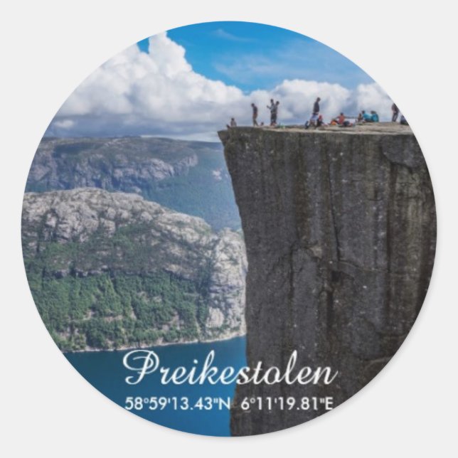 Sticker Rond Preikestolen, Norway (Devant)