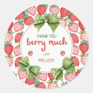 Sticker Rond Premier anniversaire de Berry Merci fraise