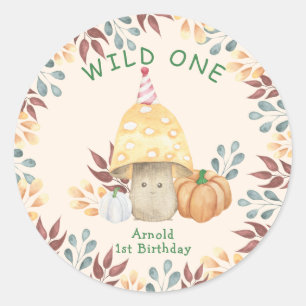 Sticker Rond Premier anniversaire de Little Champignon WILD ONE