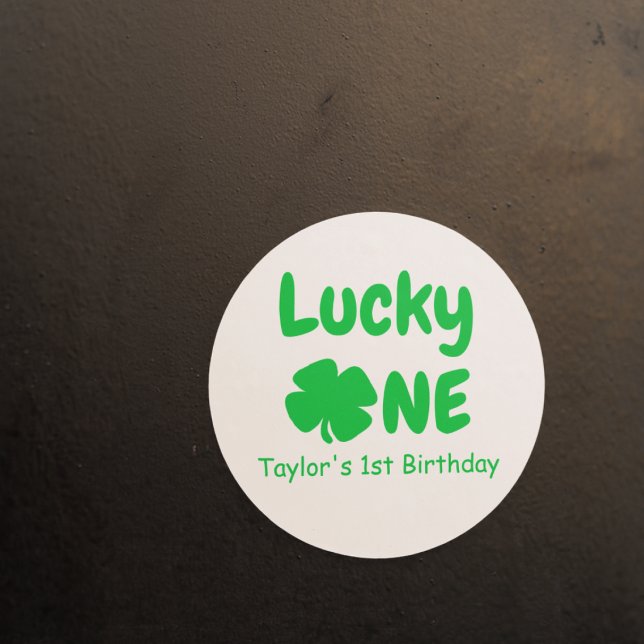 Sticker Rond Premier anniversaire de Lucky One (Créateur téléchargé)