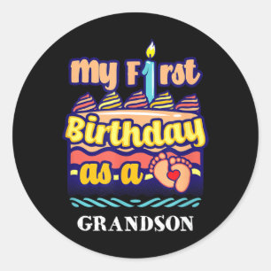 Sticker Rond Premier anniversaire en tant que citations de peti