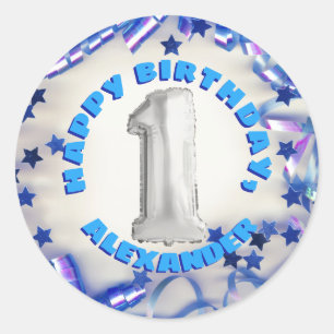 Sticker Rond Premier anniversaire Garçons Un an Vieux