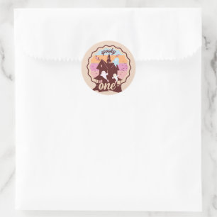 Sticker Rond Premier Anniversaire Halloween Spooky One Ghost Pa
