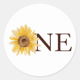 Sticker Rond Premier Anniversaire Petit Soleil Tournesol Un Fav