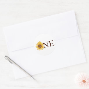Sticker Rond Premier Anniversaire Petit Soleil Tournesol Un Fav