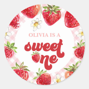 Sticker Rond Premier anniversaire Strawberry Berry