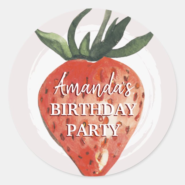 Sticker Rond Premier anniversaire Strawberry Berry (Devant)