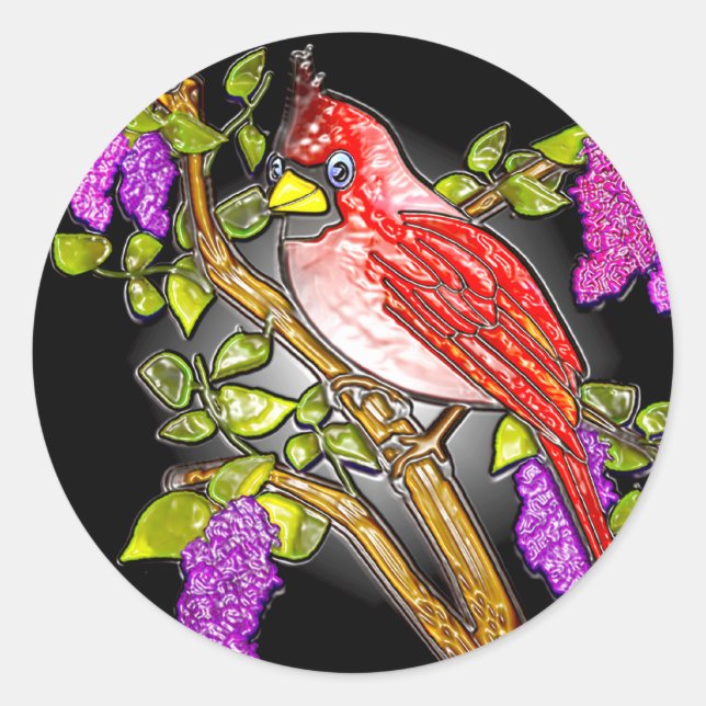 Sticker Rond Premier cardinal (autocollants) (Devant)