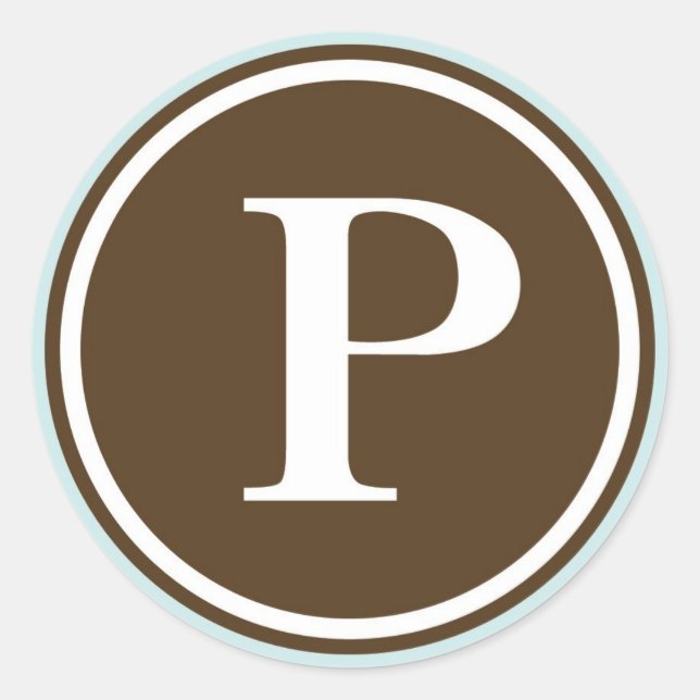 Sticker Rond Premier cercle P monogramme lettre sceau de la par (Devant)