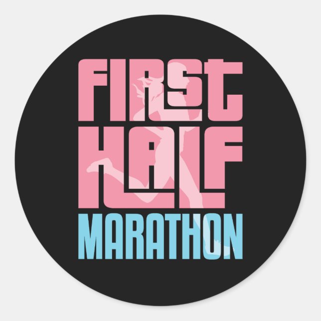 Sticker Rond Premier demi-marathon 13.1 Course des coureurs (Devant)