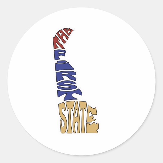 Sticker Rond Premier État - Delaware (Devant)