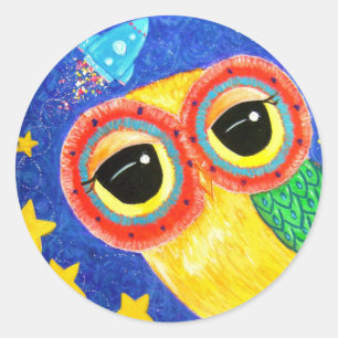 Sticker Rond Premier hibou dans l'espace