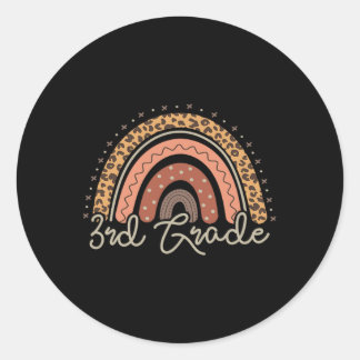 Sticker Rond Premier Jour De L'École Troisième 3E Année Retour 