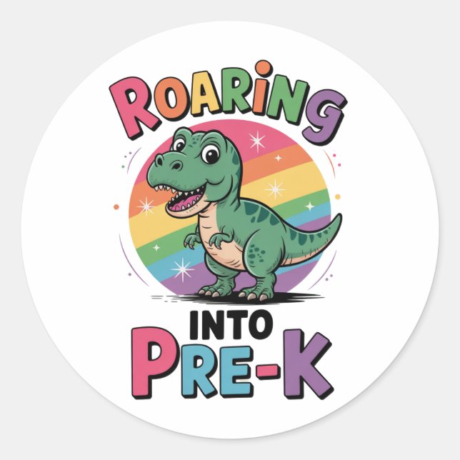 Sticker Rond Premier jour de pré-K Retour à l'école (Devant)
