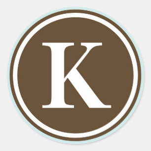 Sticker Rond Premier K monogramme cercle lettre sceau parti