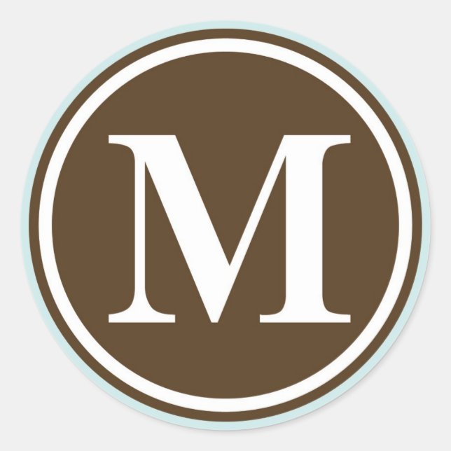 Sticker Rond Premier M monogramme cercle lettre sceau parti (Devant)