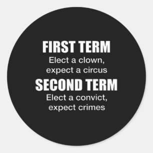 Sticker Rond Premier Mandat Élisez Un Clown, Attendez Un Cirque