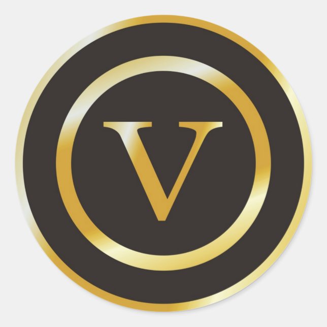 Sticker Rond Premier Mariage V Gold (Devant)