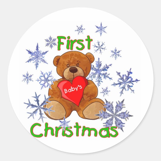 Sticker Rond Premier Noël du bébé (Devant)