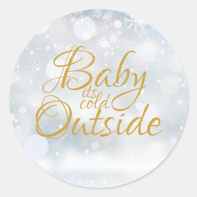 Sticker Rond Premier Snowflakes Baby son froid dehors (Devant)