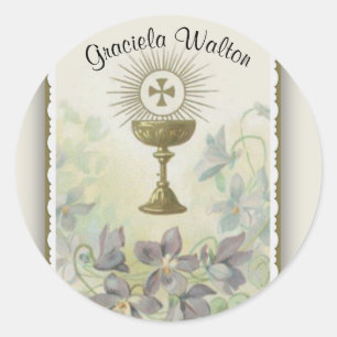 Sticker Rond Premier souvenir de catholique de sainte communion