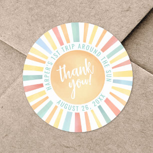 Sticker Rond Premier Tour Autour Du Soleil 1er Anniversaire