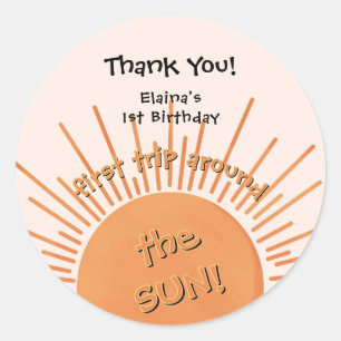 Sticker Rond Premier tour autour du Soleil 1er anniversaire