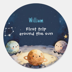Sticker Rond Premier Tour de Soleil Véritable Espace 1er Annive