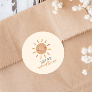 Sticker Rond Premier Voyage Autour Du Soleil 1Er Premier Annive