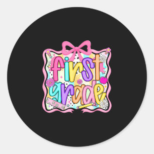 Sticker Rond Première année 1ère coquette premier jour d'école 