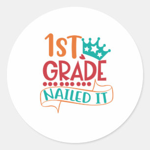 Sticker Rond Première classe Nail, 1ère classe Fini