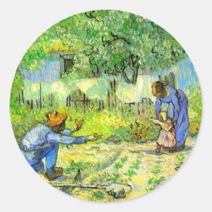 Sticker Rond Première étape, 1890 Vincent van Gogh.