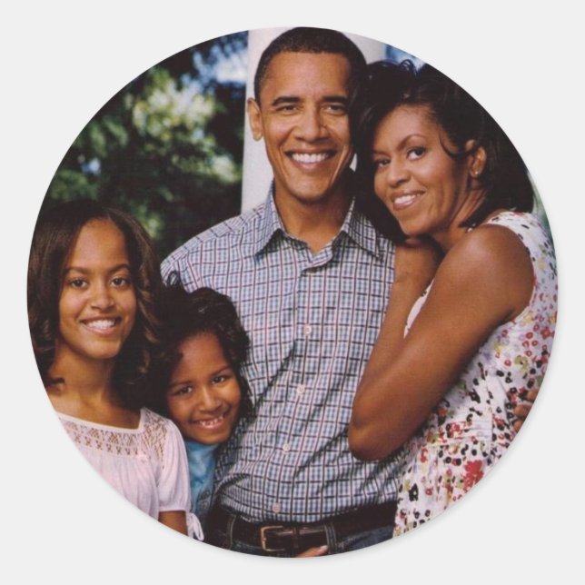 Sticker Rond Première famille du président Obama (Devant)