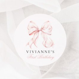 Sticker Rond Première fête de la fille aux pieds roses