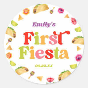 Sticker Rond Première fête Taco pour le 1er anniversaire