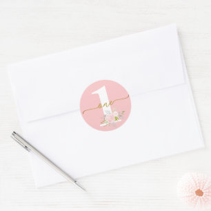 Sticker Rond Première fille Anniversaire Little Miss ONEderful 