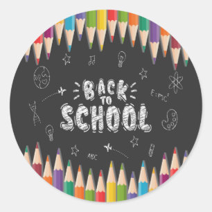 Sticker Rond Première Journée De Chemise D'École, Bienvenue À L