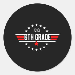 Sticker Rond Première journée de rentrée scolaire de 6e année d