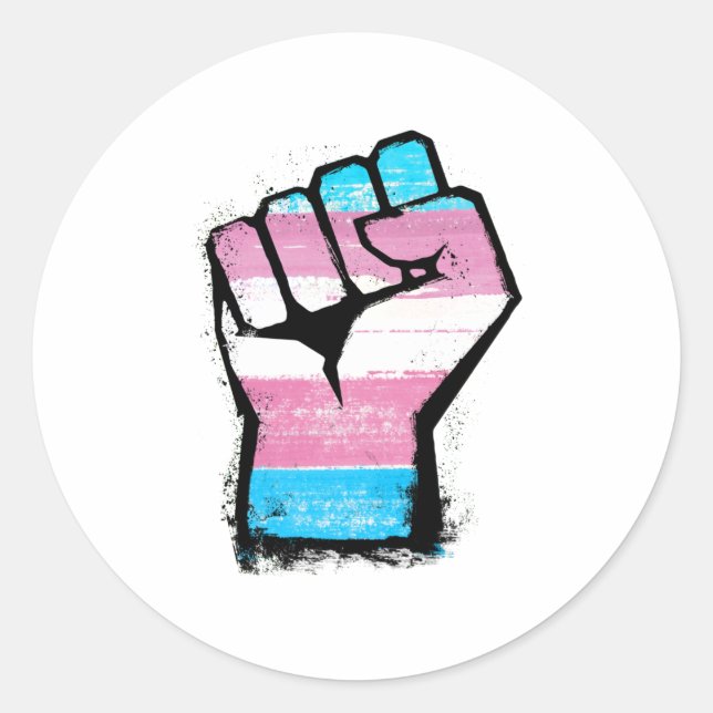 Sticker Rond Première manifestation trans (Devant)