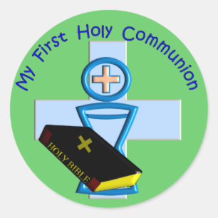Sticker Rond Premiers cadeaux de sainte communion pour des
