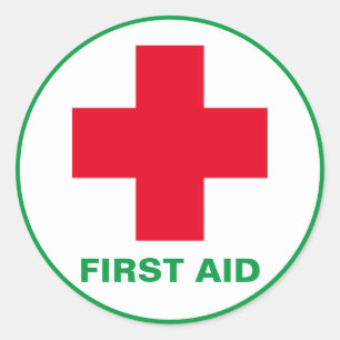 Sticker Rond Premiers soins - Médic (cross) - Ambulance, Aide d