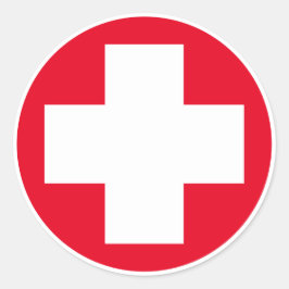 Sticker Rond Premiers soins - Médic (cross) - Ambulance, Aide d
