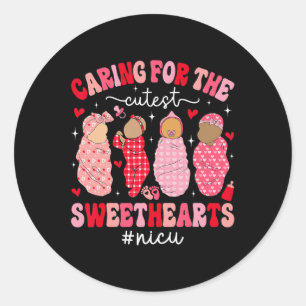 Sticker Rond Prendre Soin Des Plus Mignons Amours Infirmière en