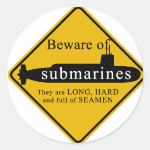 Sticker Rond Prenez garde des sous-marins