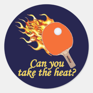 Sticker Rond Prenez la chaudière à flamme Ping Pong