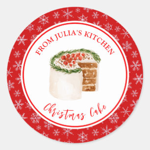 Sticker Rond Préparation de gâteau de Noël pour les fêtes