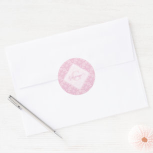 Sticker Rond Preppy Personnalisée En Mandala Rose Art Déco