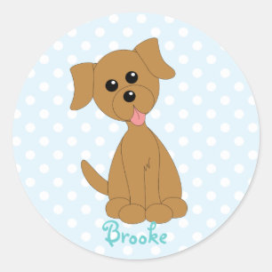 Sticker Rond Preppy Puppy