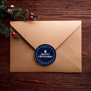 Sticker Rond Présenté Avec Une Bow Christmas Custom