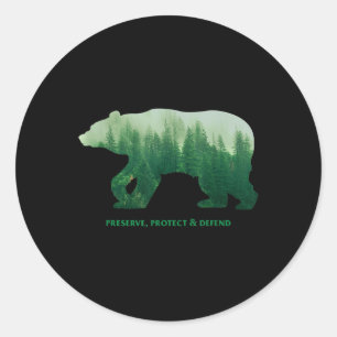 Sticker Rond Préserver Protéger Protéger le climat Environ